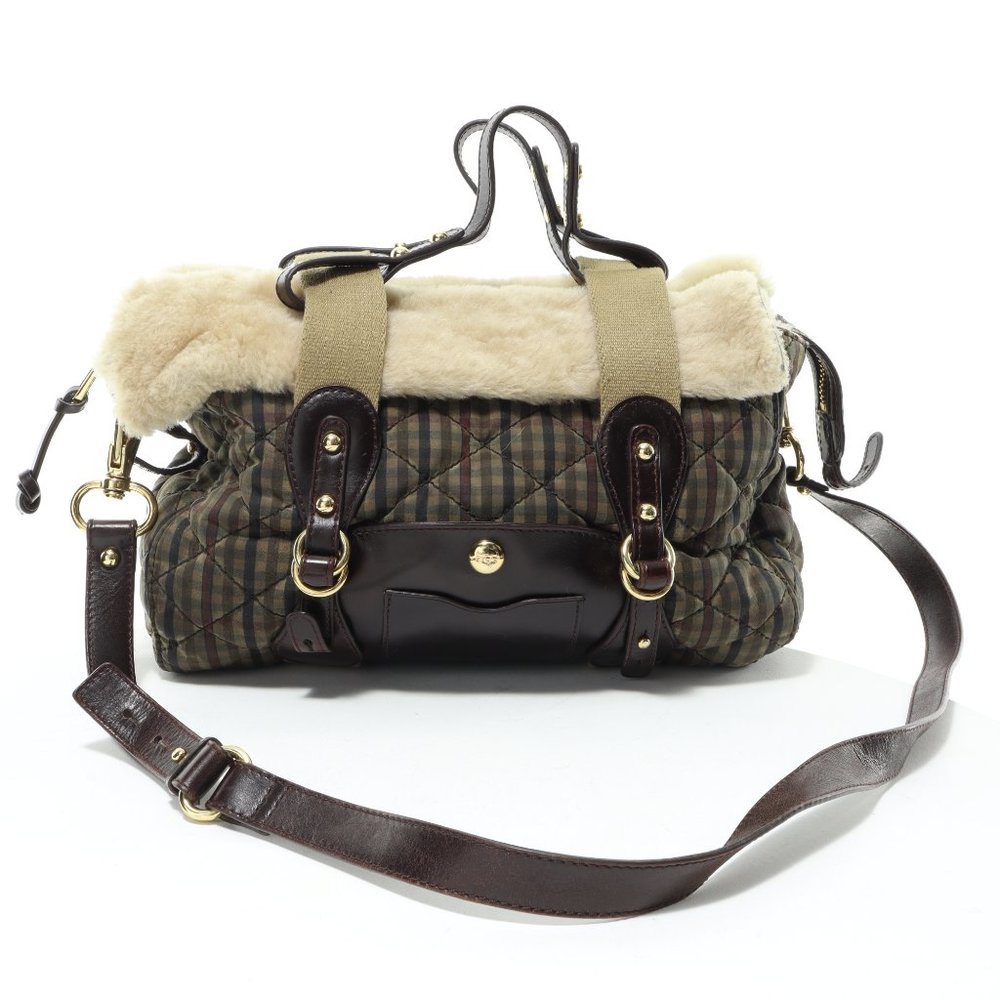 UGG Shearling Plaid Dictor Bag Cozy Handbag Crossbody Over-The-Shoulder Purse